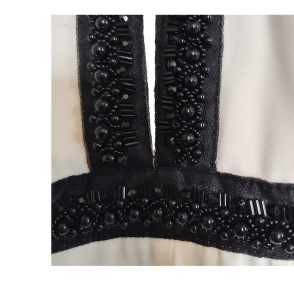 NWT Lulus A Perfect Dream White Chiffon Halter  Beaded Neckline Maxi   Dress - Picture 6 of 7